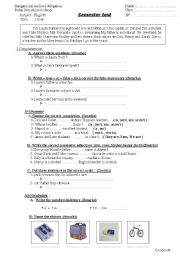 English worksheet: test