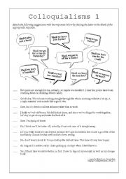 English Worksheet: Colloquialisms 1