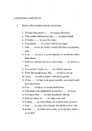 English Worksheet: conditional sentences