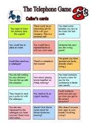 English Worksheet: The Telephone Game - Speaking in small groups