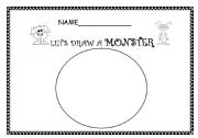 English Worksheet: Drawing a monster