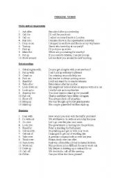 English Worksheet: Phrasal verbs