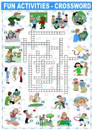 English Worksheet: FUN ACTIVITIES - CROSSWORD 