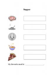 English worksheet: Supper foods