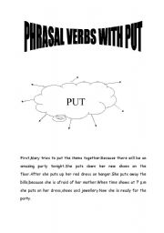 English Worksheet: phrasal verbs with put