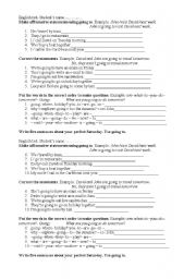 English Worksheet: Going to test