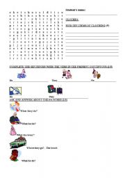 English worksheet: Present Continuous Test