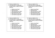 English Worksheet: Ice Breaker-choose an identity