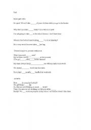 English Worksheet: intermediate test