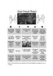 English Worksheet: Ice Breaker- My friends Bingo!