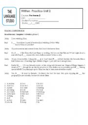 English worksheet: practice paper