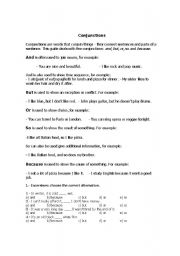 English Worksheet: Conjunctions