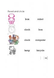 English Worksheet: Simple Vocabulary