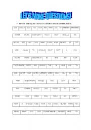 English worksheet: Lets make questions!