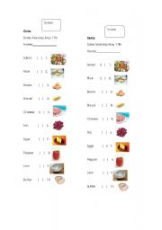 English worksheet: Food