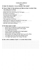 English worksheet: CHARLIES ANGELS 