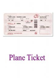 English Worksheet: plane tickets