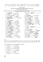 English Worksheet: Prepositions - Test yourself