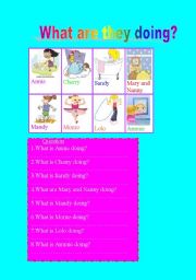 English Worksheet: what are they doing?