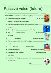 English Worksheet: Passive Voice in Future Tense