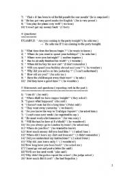 English Worksheet: reported speech (2)