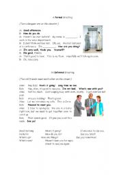 English Worksheet: Simple Formal/Informal Greetings