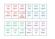 English worksheet: TENS BINGO