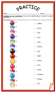 Numbers and wh questions practice