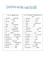 English Worksheet: To be