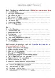 English Worksheet:  Personal and Objective Pronouns