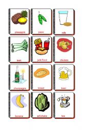 English Worksheet: Flashcards Food and drink 1