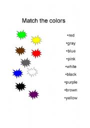 English worksheet: Match the colors