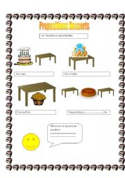 English Worksheet: Prepositions-desserts