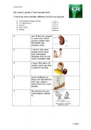 English Worksheet: ER, season 3, episode 3, 