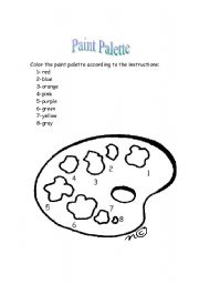 English worksheet: Paint Palette