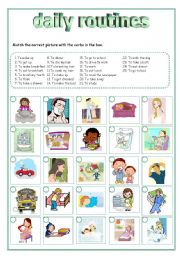 English Worksheet: Daily routines