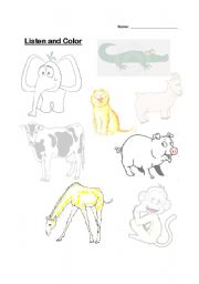 English worksheet: Animals