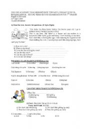 English Worksheet: 5th grade exam