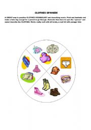 English Worksheet: clothes spinner