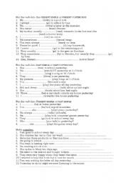 English Worksheet: revision of tenses