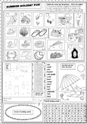 English Worksheet: Summer Holiday Fun