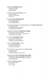 English worksheet: Clothes idioms