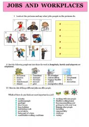 English Worksheet: JOB AND WORKPLACES