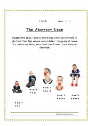 English worksheet: abstract noun