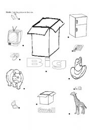 English Worksheet: big and small