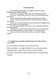 English worksheet: ugly duckling2