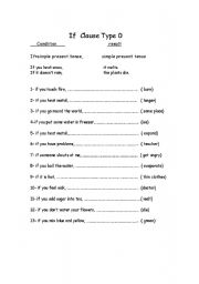 English Worksheet: If Clause Type 0