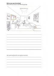 English worksheet: A Room