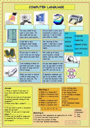 English Worksheet: computer language