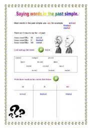 English worksheet: 3 sounds of the past simple 